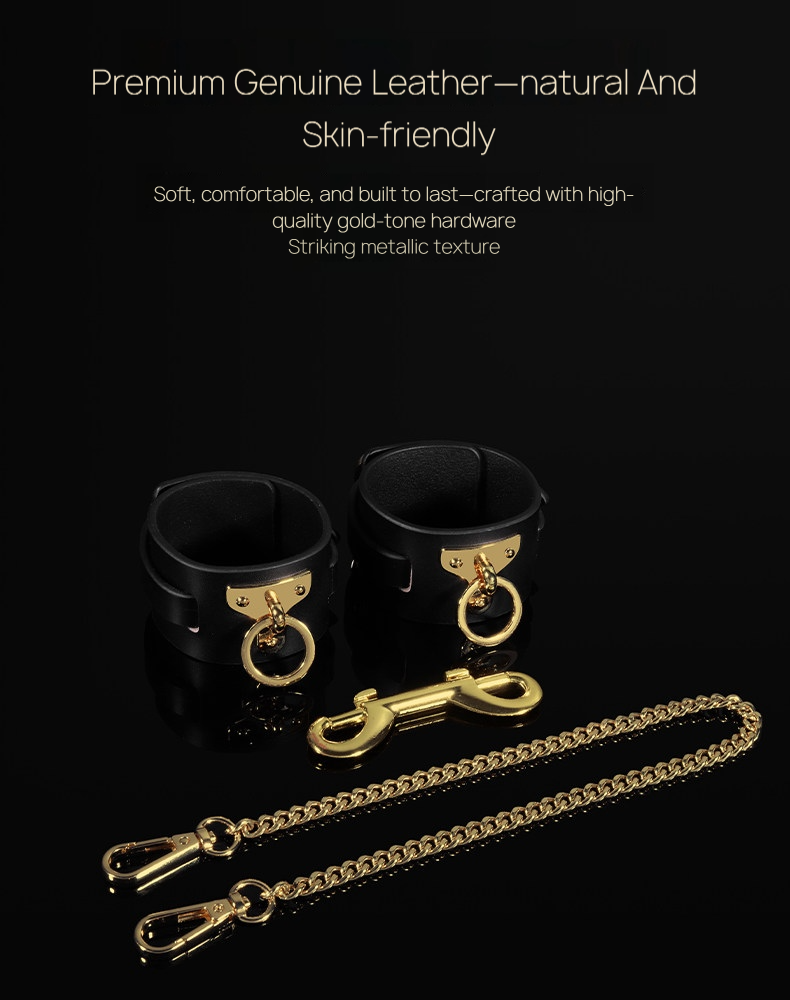 Leather Bondage Handcuffs and Ankle Cuffs BM34