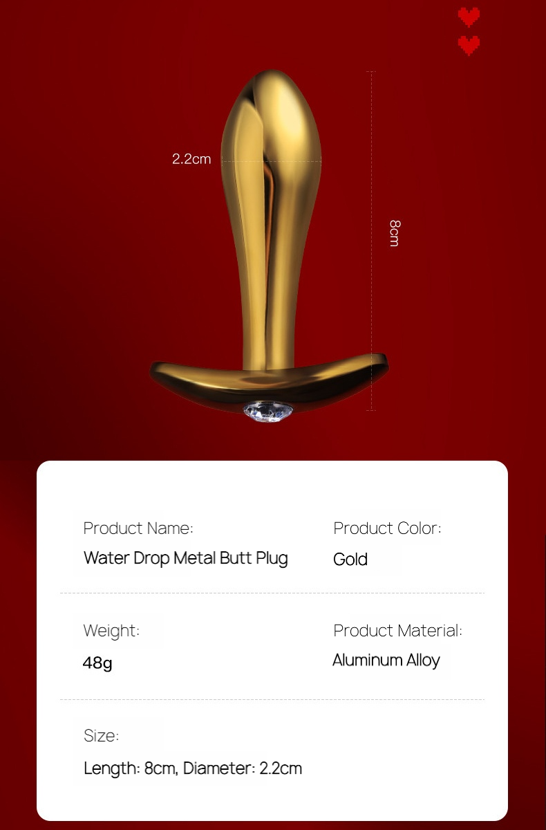 Luxury Gold Jeweled Butt Plug – Premium Metal Anal Plug BM37