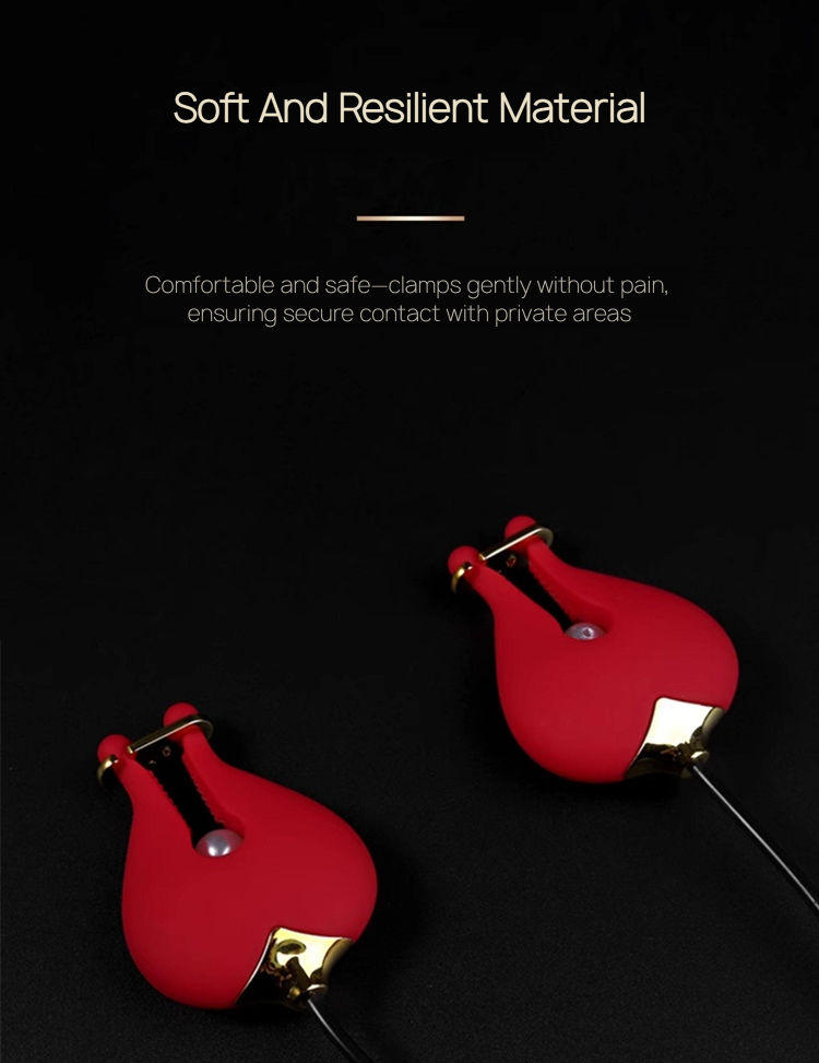 Vibrating Dual Vibrating Silicone Nipple Clamps BM40