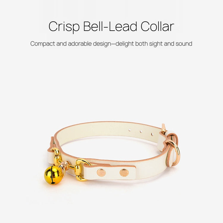 Cowhide Bell Collar and Leash Set BM61