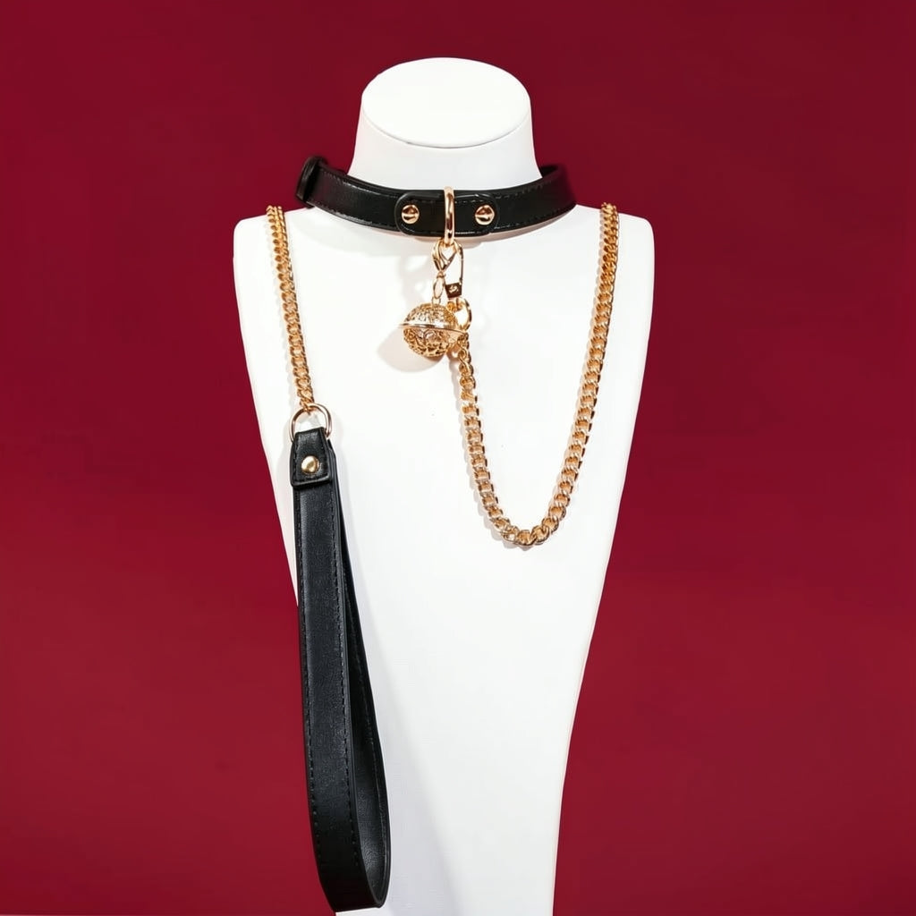Bell Slave Submissives Collar and Leash Set BM63