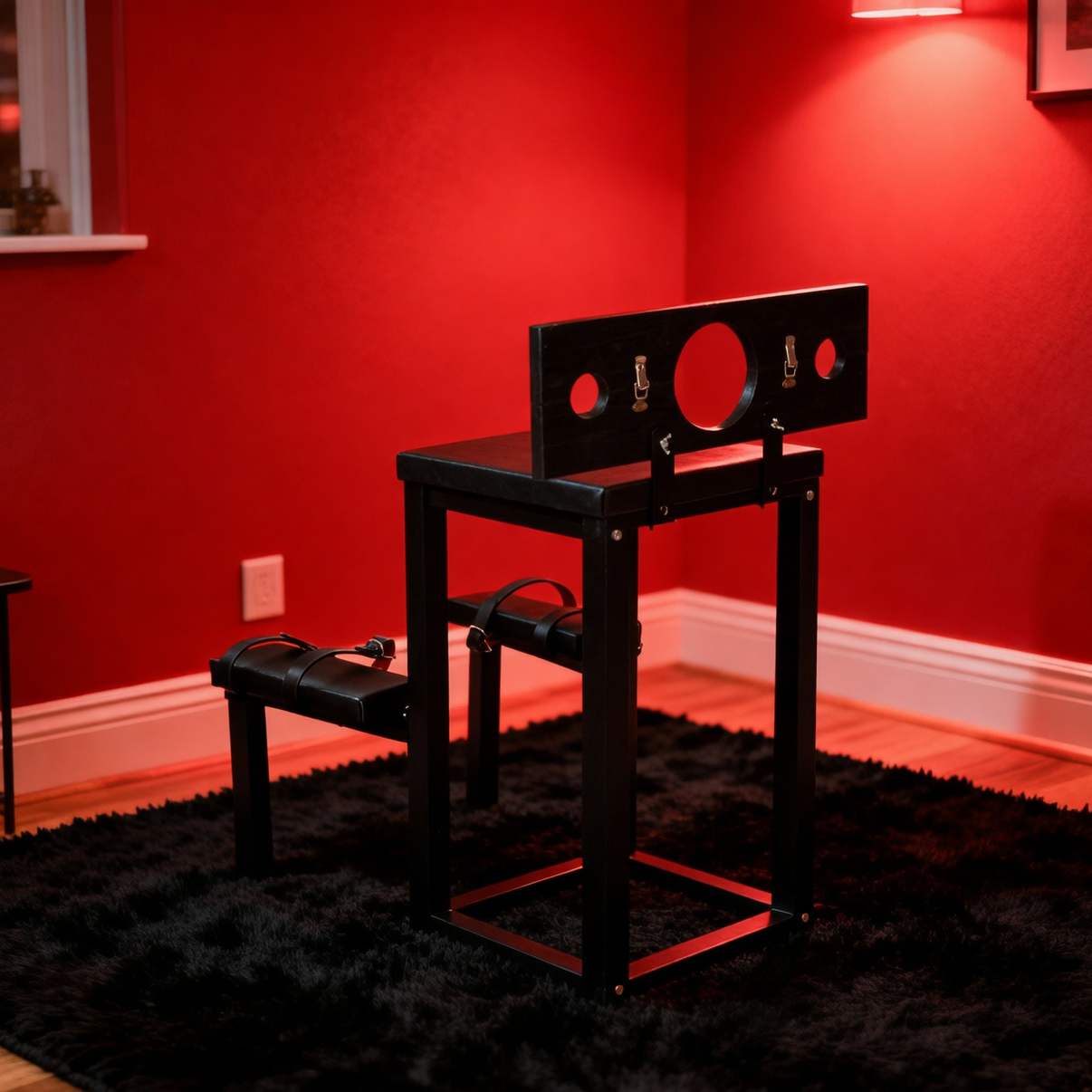 Bondage Chair with Neck & Wrist Stocks BF17