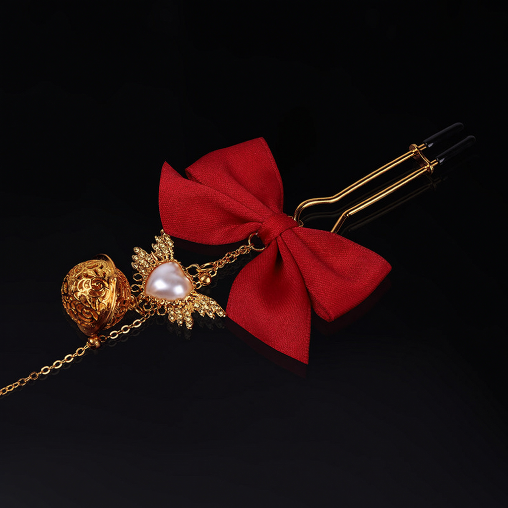 Gold Butterfly Flower Bell Nipple Clamps with Bow Tie Decoration BM33