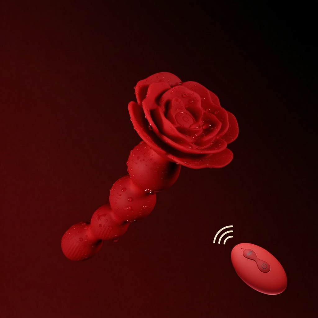 Rose Shaped Vibrating Butt Plug BM35