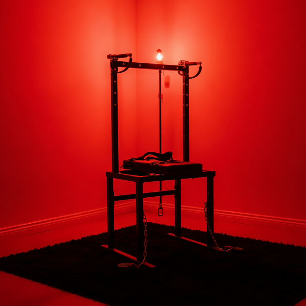 Mobile BDSM Restraint Bench with Overhead Gantry