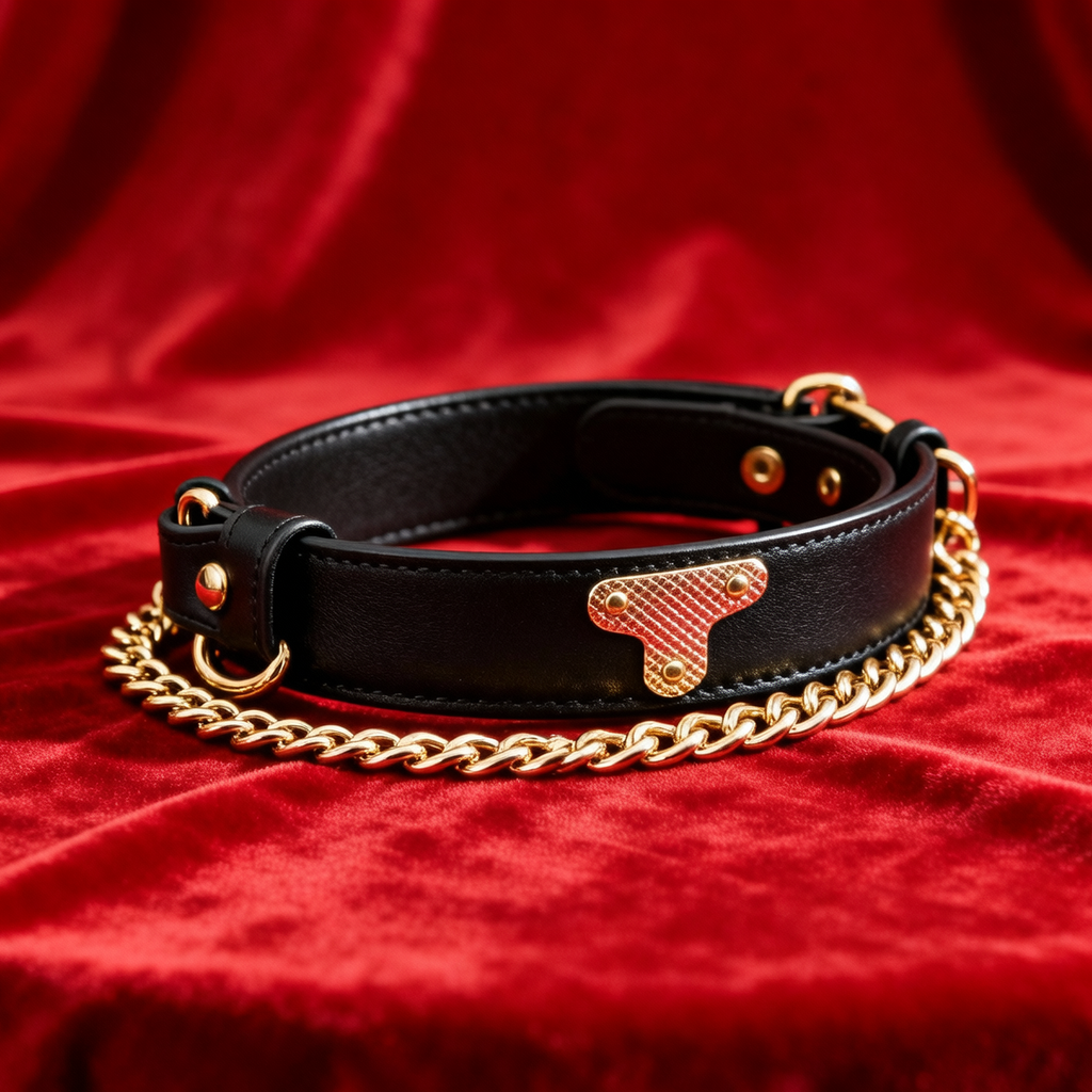 Black Gold Day Collar for Submissives BM20