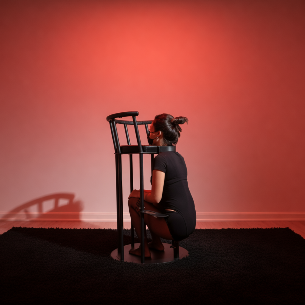 BDSM Positioning Chair with Restraint Collar