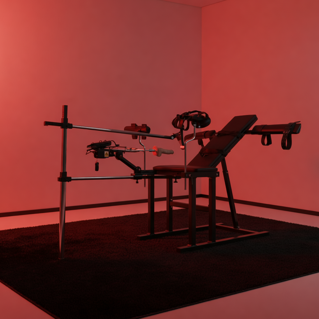 BDSM Positioning Chair with Adjustable Leg Supports