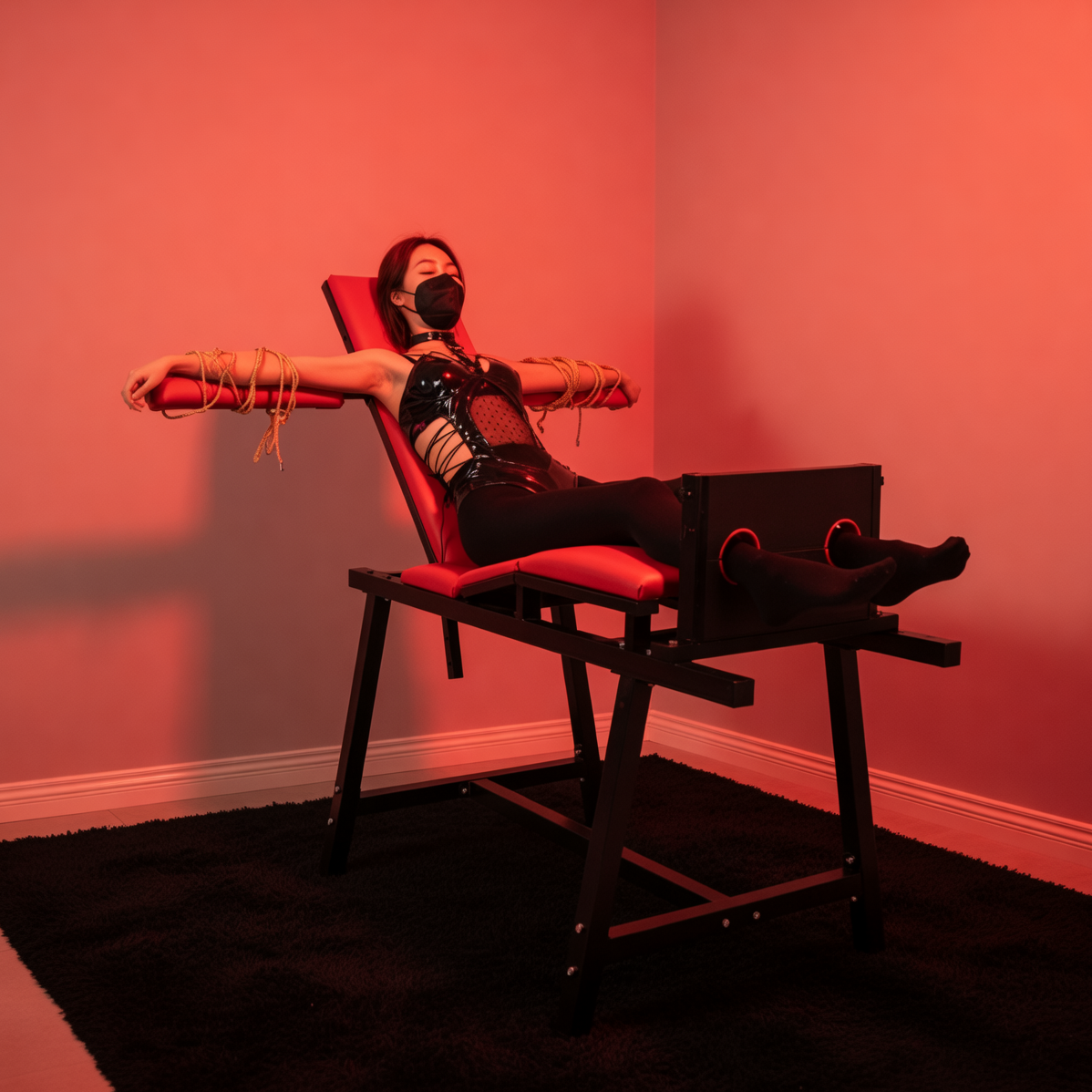 Adjustable BDSM Ankle Stocks Restraint Chair BF46