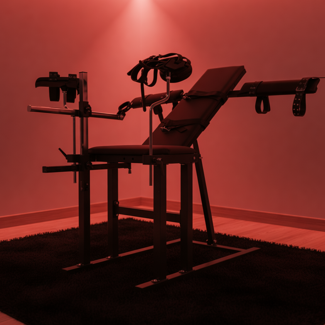 BDSM Positioning Chair with Adjustable Leg Supports