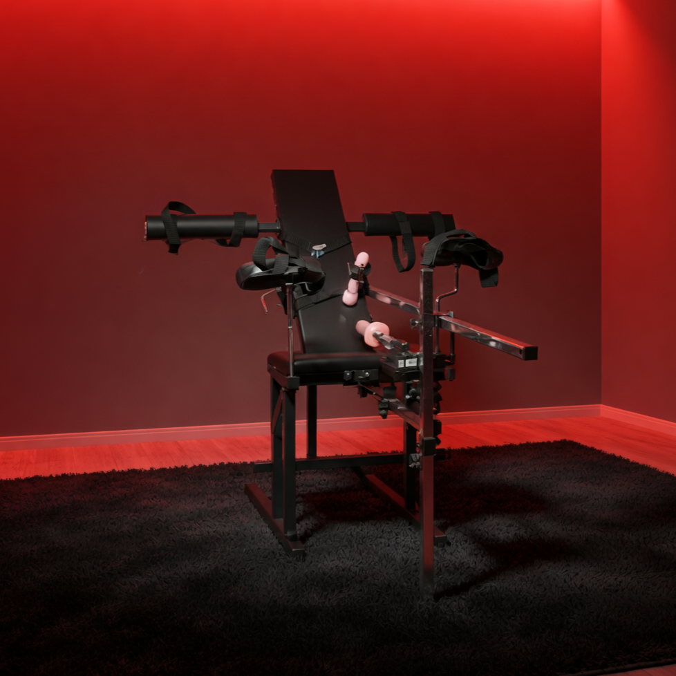 BDSM Positioning Chair with Adjustable Leg Supports