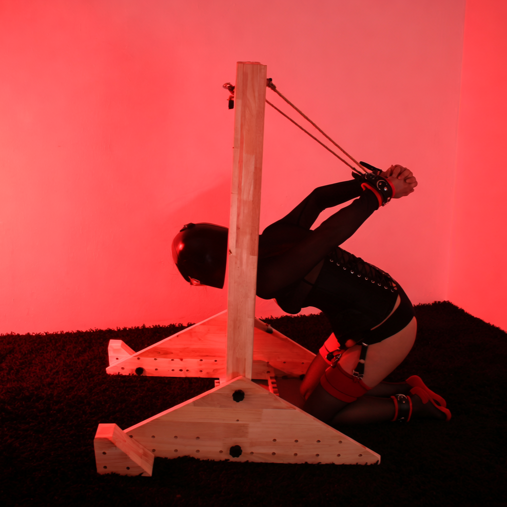 Adjustable Solid Wood Full-Body BDSM Stocks Frame