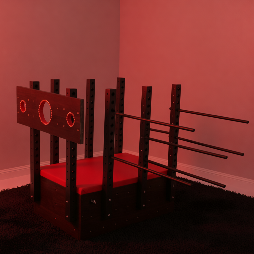 Multi-Position BDSM Restraint Platform with Stocks Panel