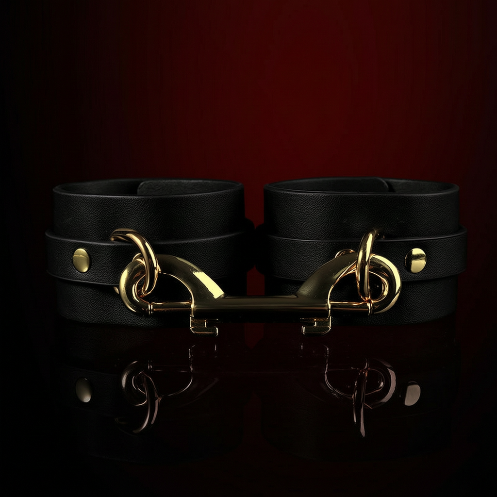 Luxury Black & Gold Bondage Restraint Set BM32