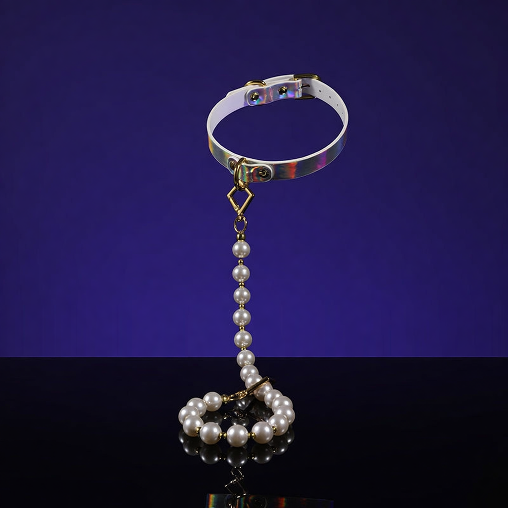 Rainbow Bondage Set with Handcuffs & Collar BM41