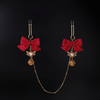 Gold Butterfly Flower Bell Nipple Clamps with Bow Tie Decoration BM33