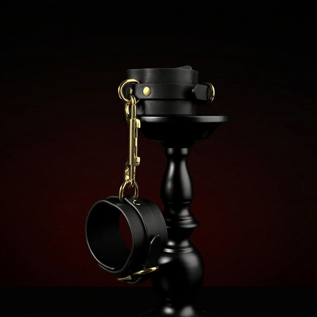 Luxury Black & Gold Bondage Restraint Set BM32