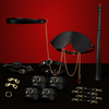 Luxury Black & Gold Bondage Restraint Set BM32
