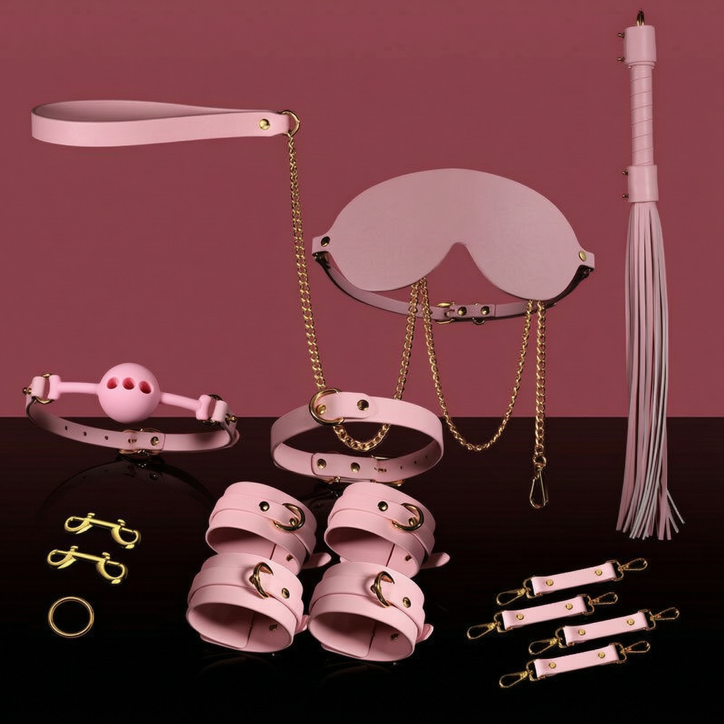 Luxury Black & Gold Bondage Restraint Set BM32