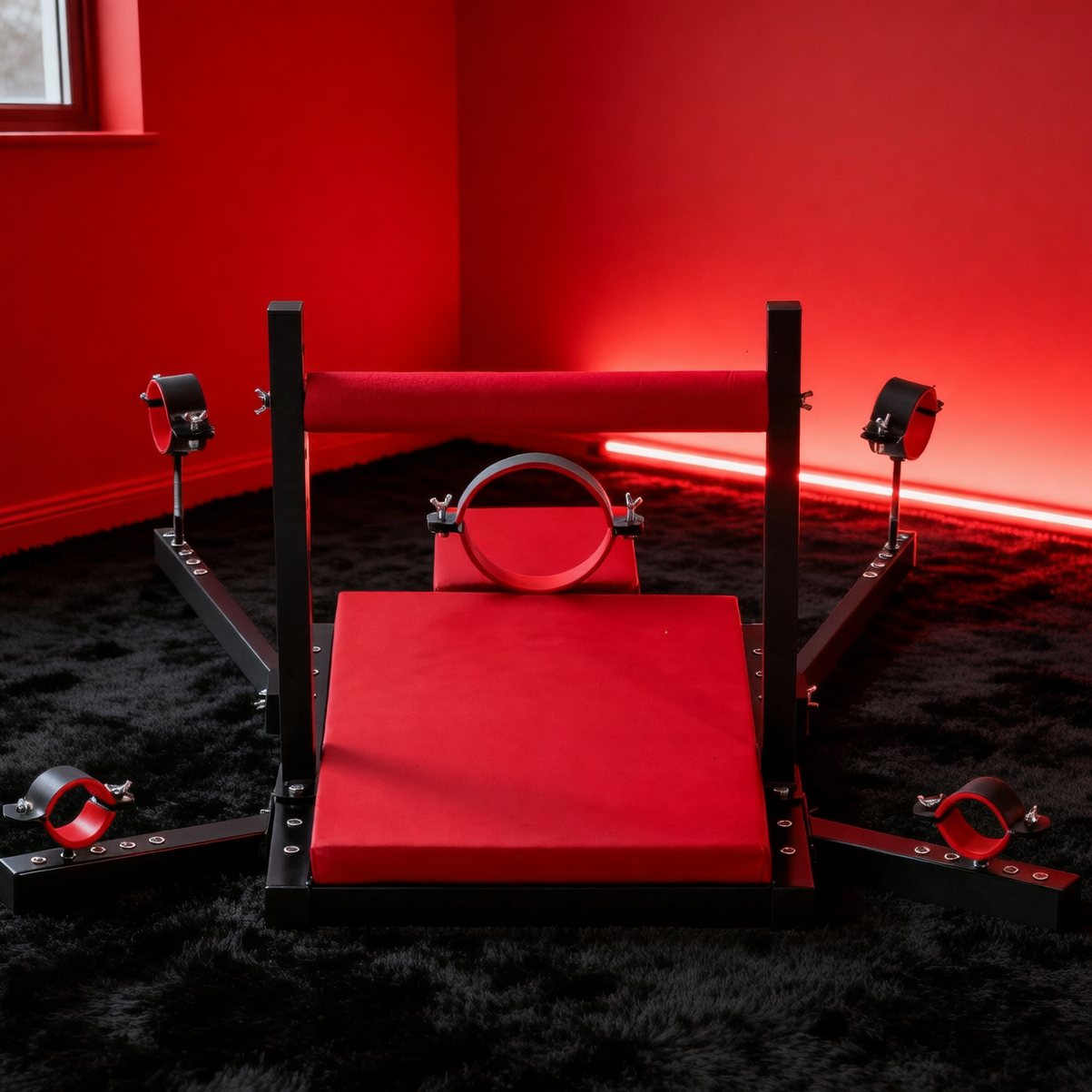 Adjustable BDSM Bondage Positioning Bench and Leg Restraint Frame BF23