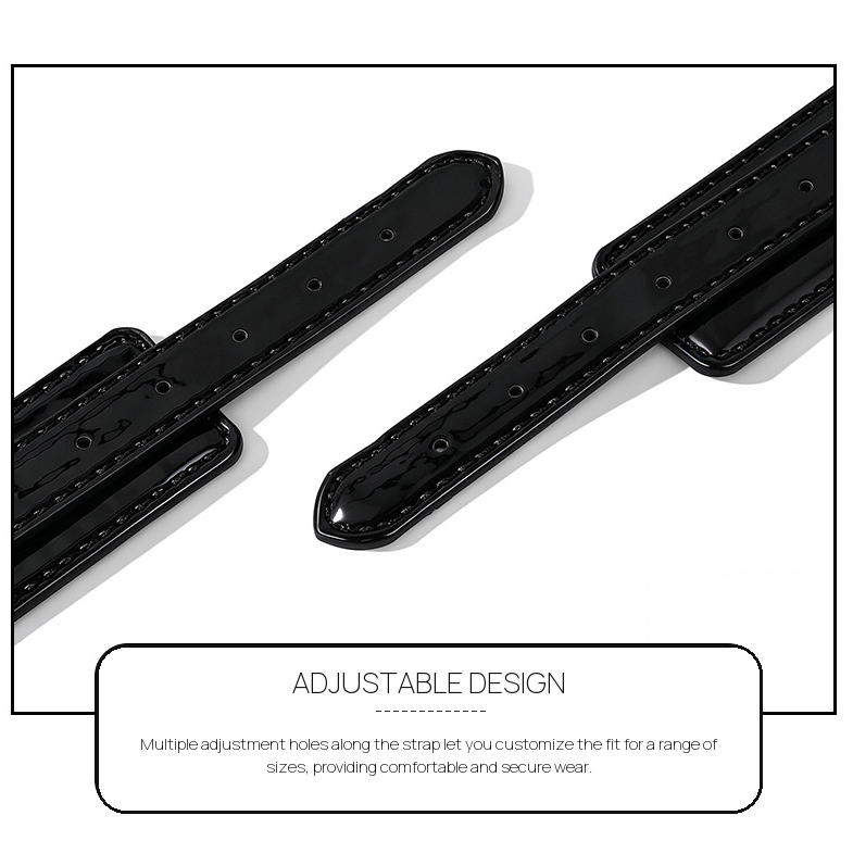 4-Piece Glossy PU Leather Thigh Spreader Restraint Set