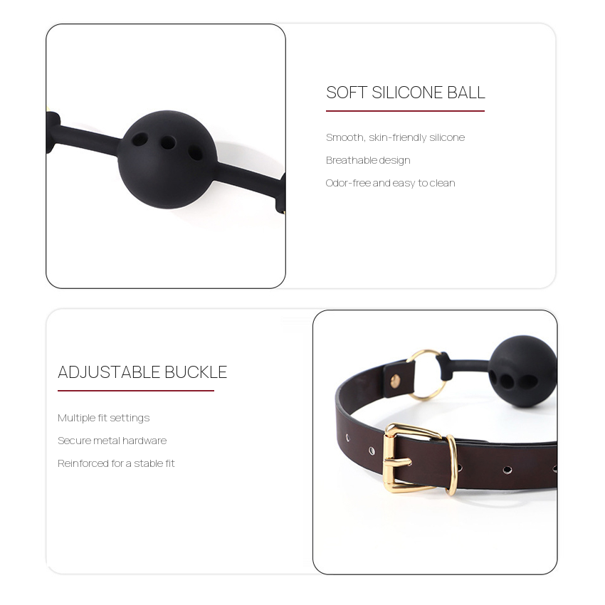 Thermochromic BDSM Ball Gag with Detachable Leash BM127