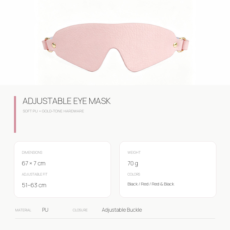 Adjustable PU BDSM Blindfold BM129
