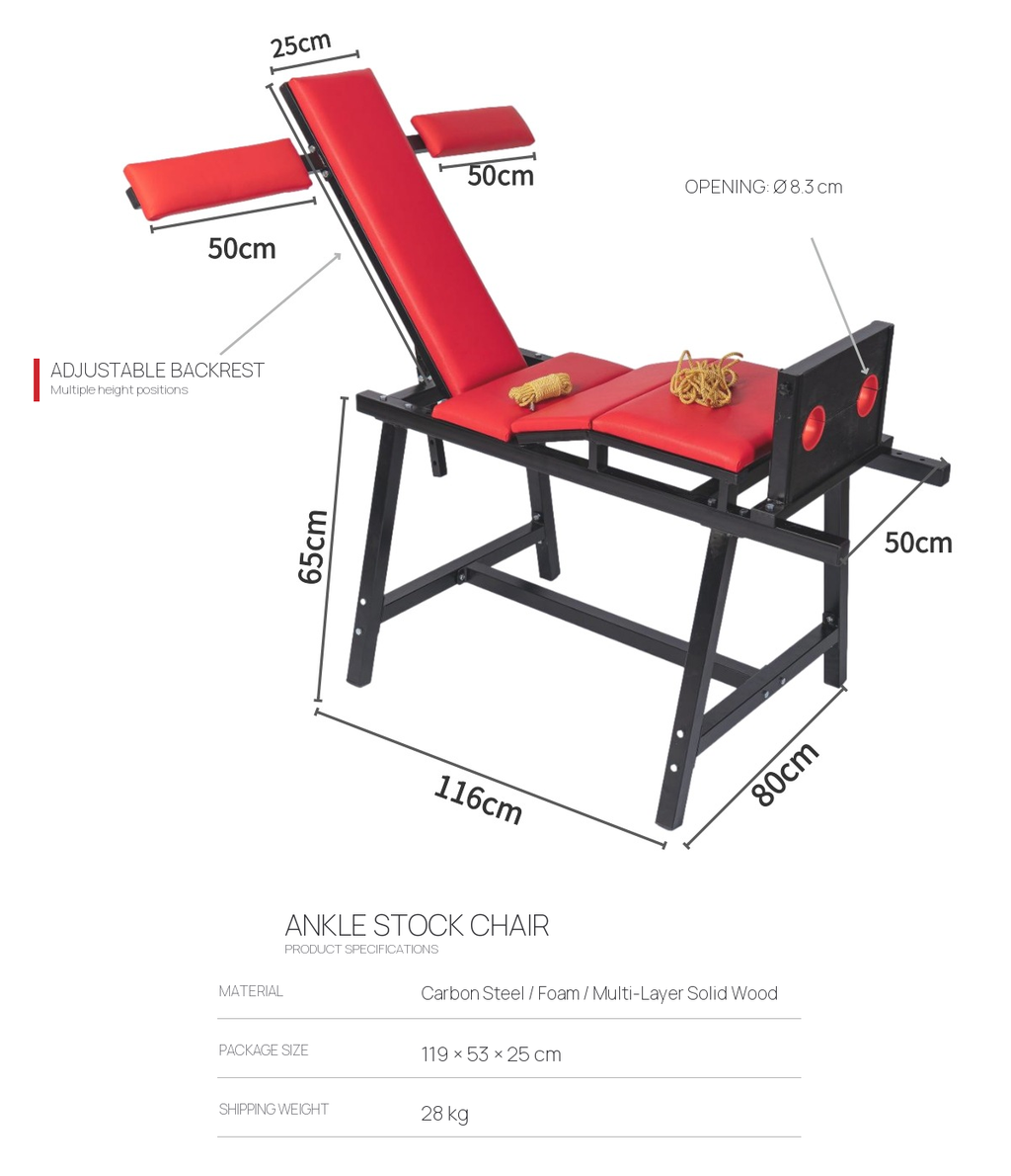 Adjustable BDSM Ankle Stocks Restraint Chair BF46