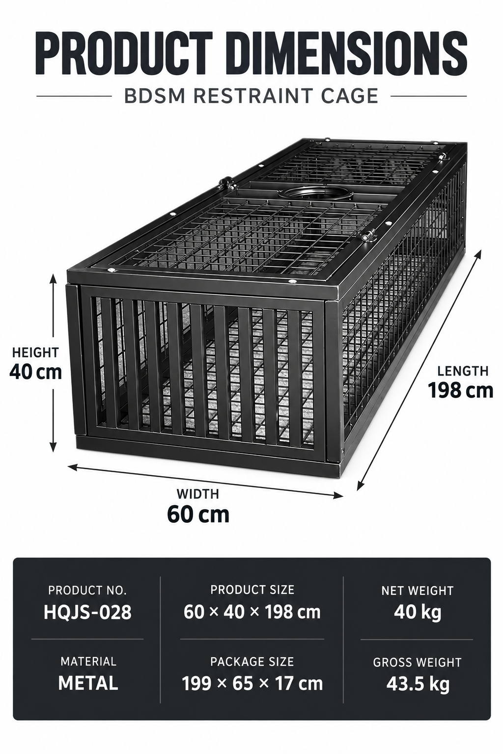 Metal BDSM Human Pet Cage