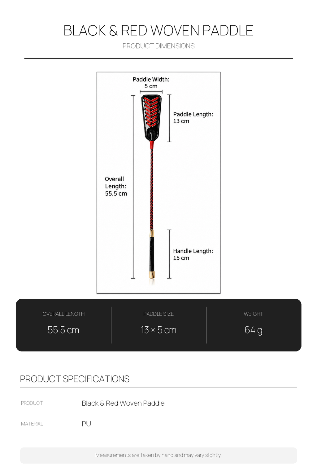 Black and Red Braided BDSM Riding Crop