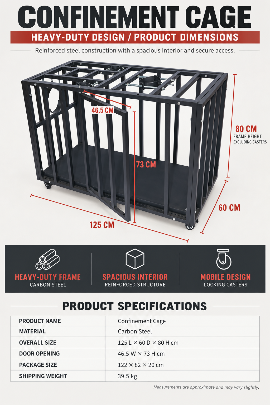 Heavy-Duty BDSM Confinement Cage
