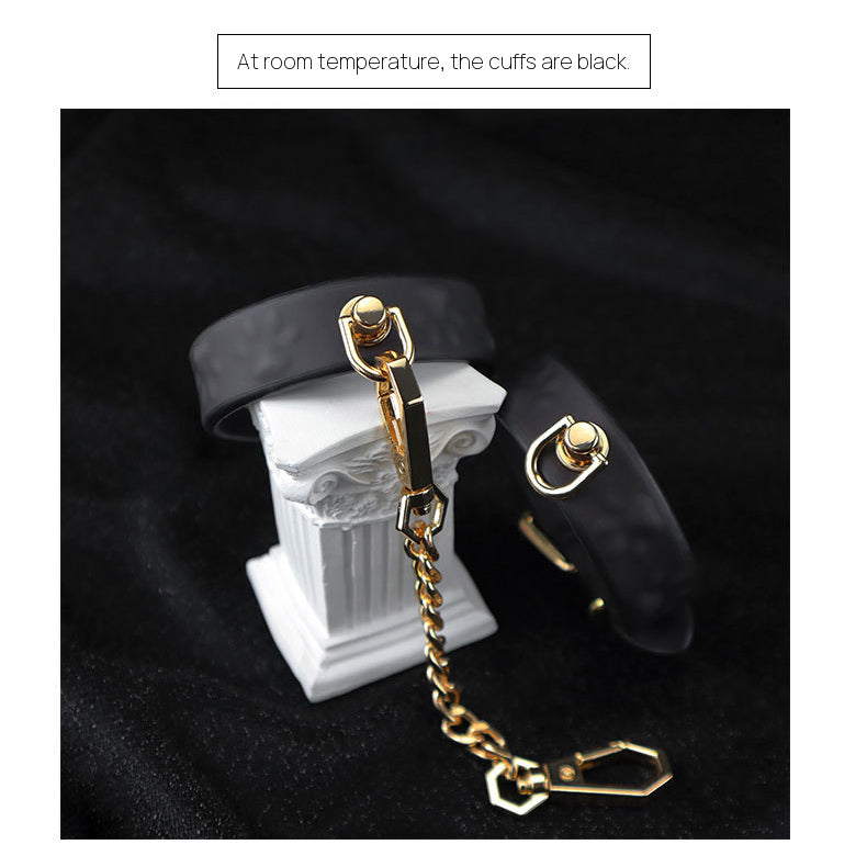 Temperature-Reactive BDSM Restraint Cuffs with Connecting Chain BM114