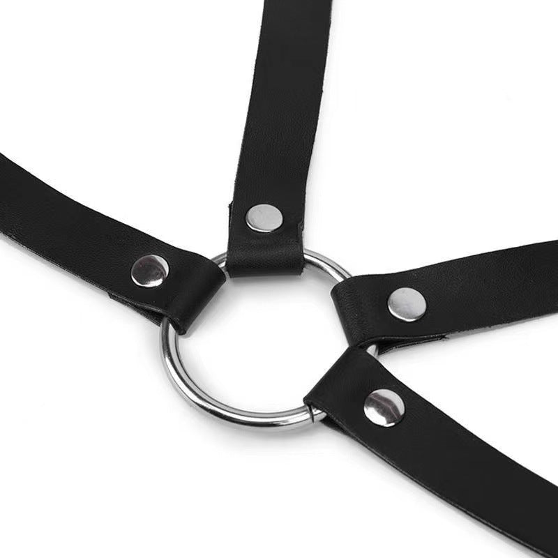 Faux Leather Harness Bra  BM17