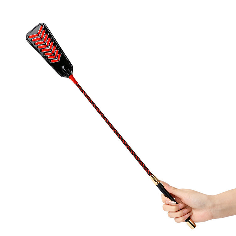 Black and Red Braided BDSM Riding Crop