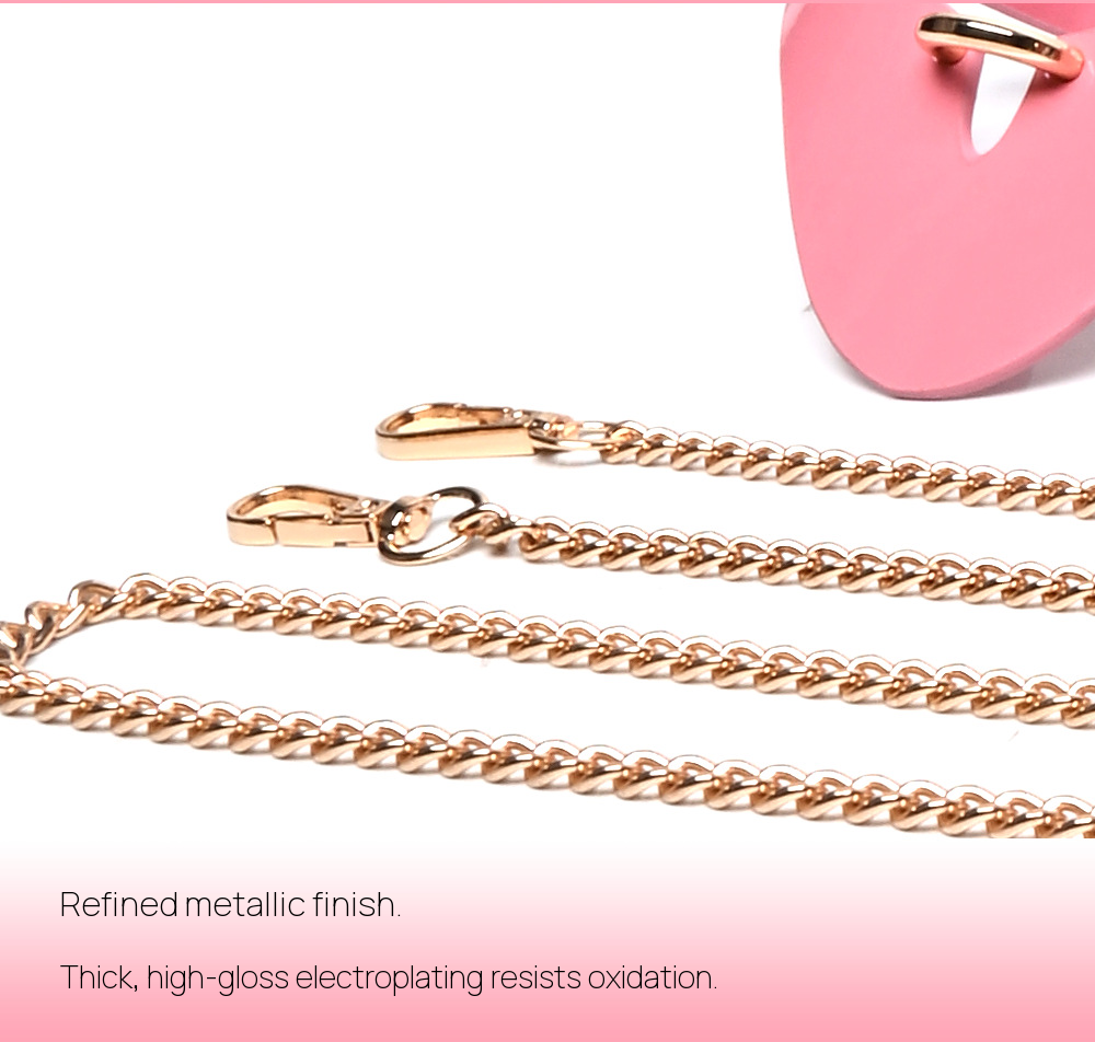 Pink BDSM Collar, Leash, Wrist and Ankle Cuff Set BM117