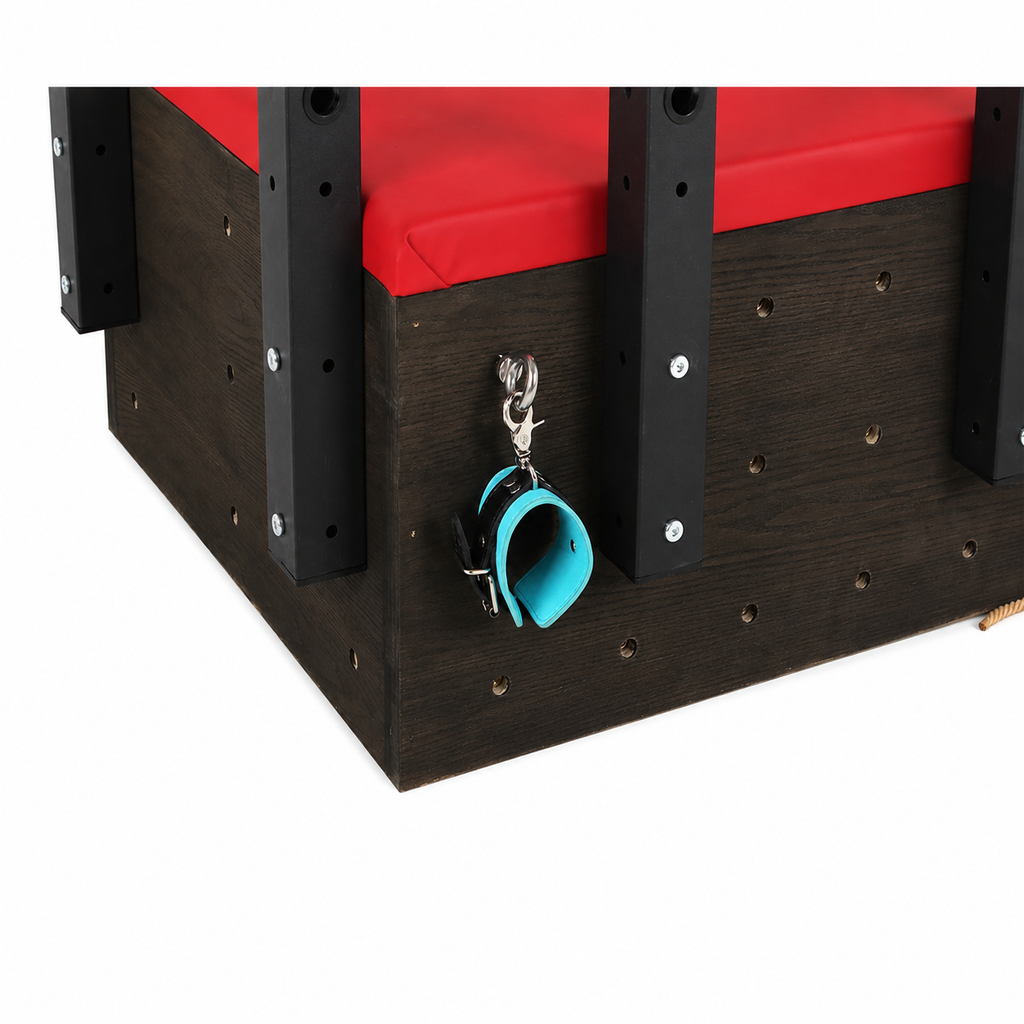Multi-Position BDSM Restraint Platform with Stocks Panel