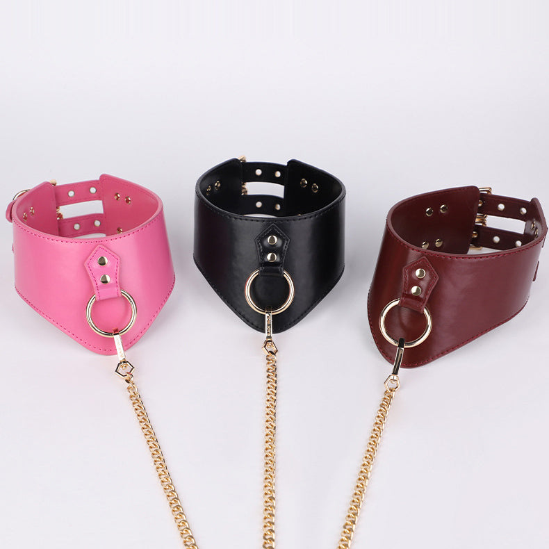 V-Shaped Double-Buckle Submissive Position Collar BM108