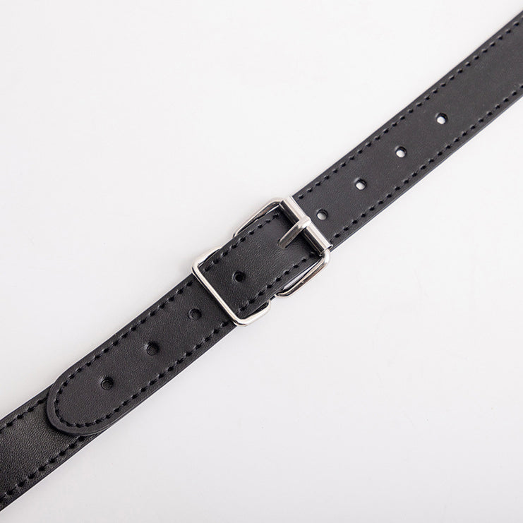 Adjustable BDSM Wrist Cuffs and Collar Restraint Set