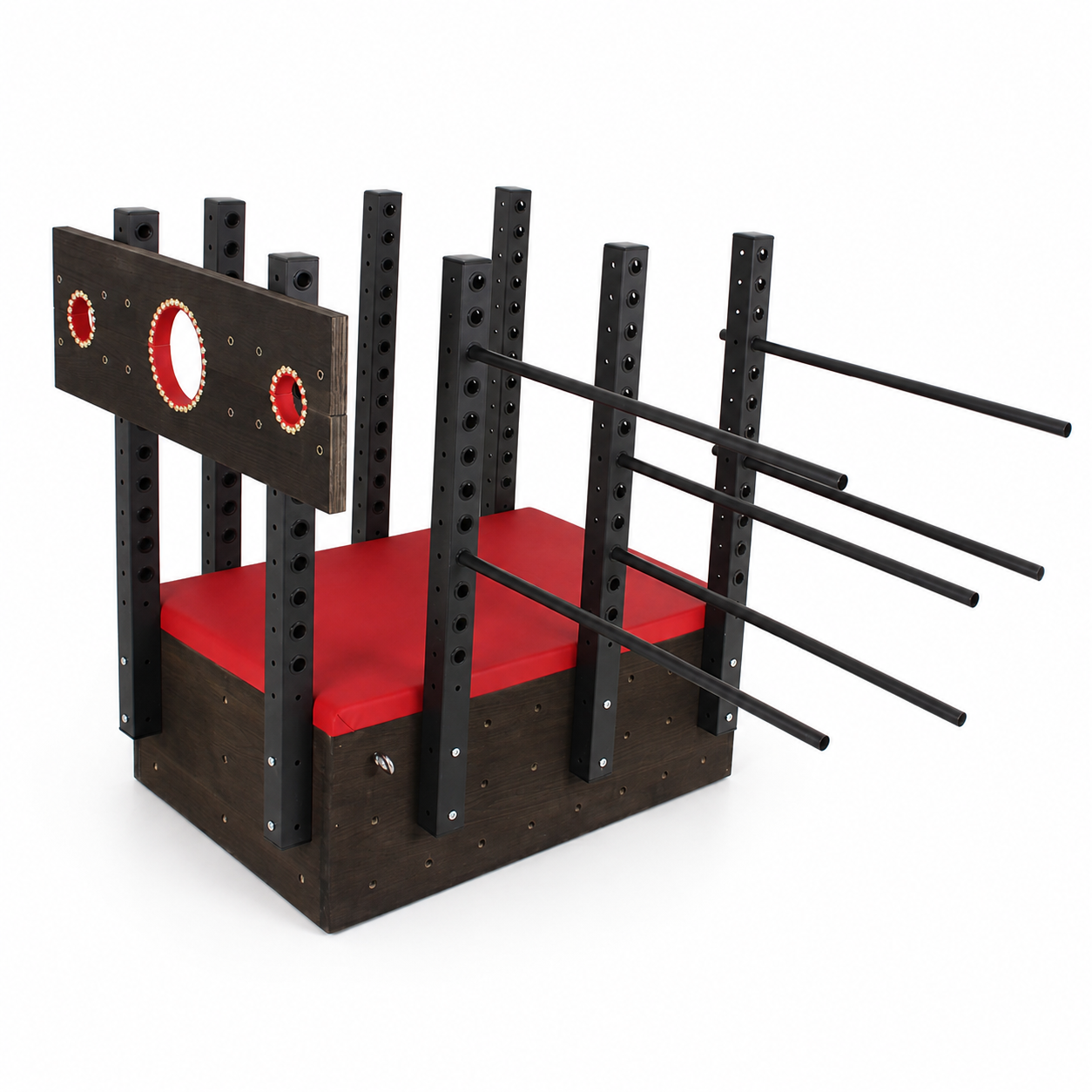 Multi-Position BDSM Restraint Platform with Stocks Panel