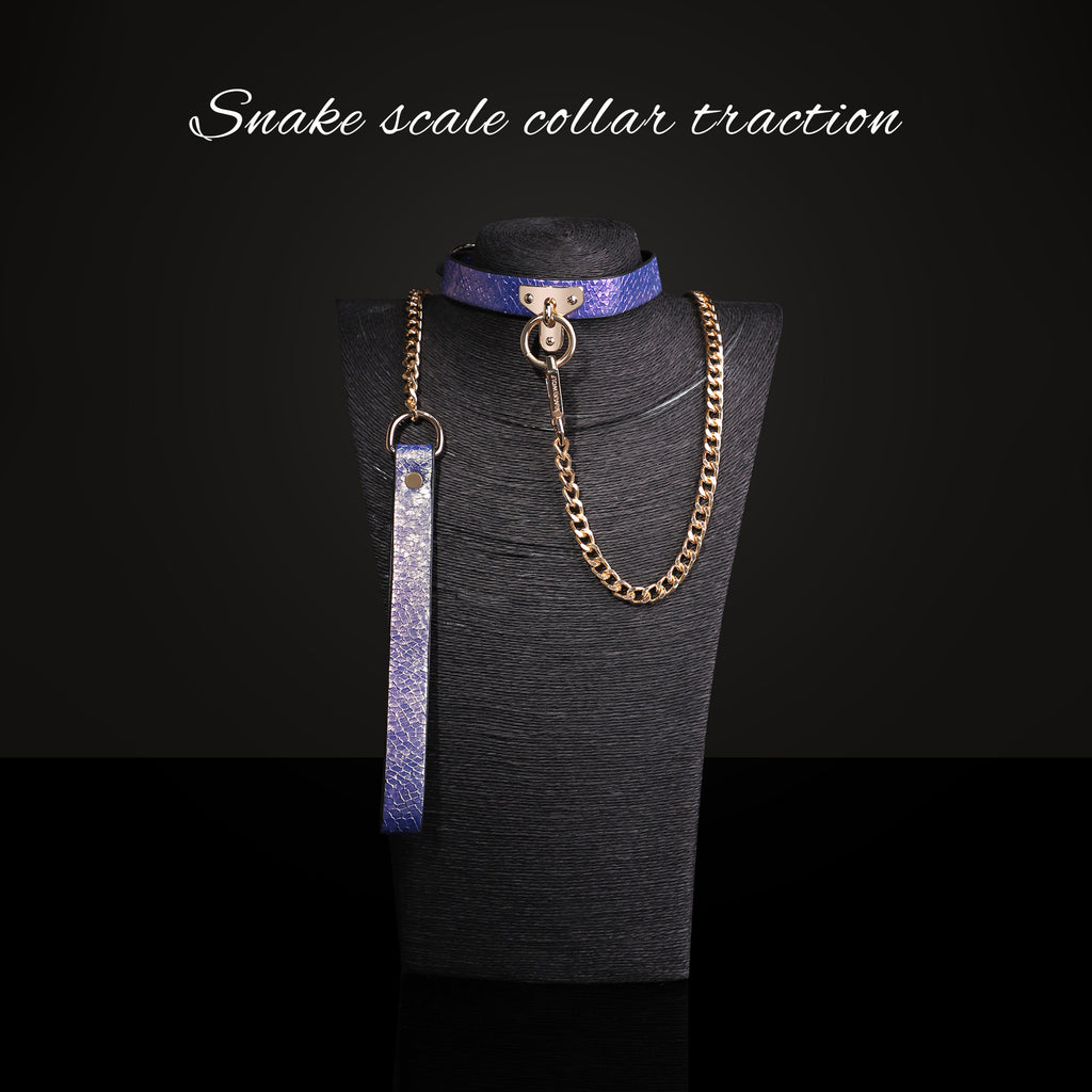 Snake Pattern Sub Collar and Leash Set BM80