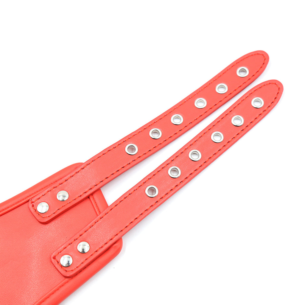 Red Black O-Ring Posture Collar with Leash BM102