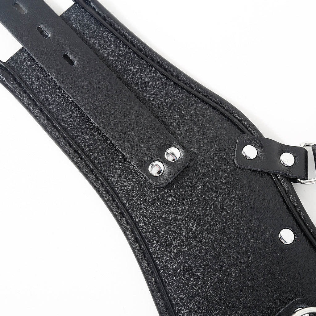 Wide O-Ring Posture Submissive Collar with Chin BM105