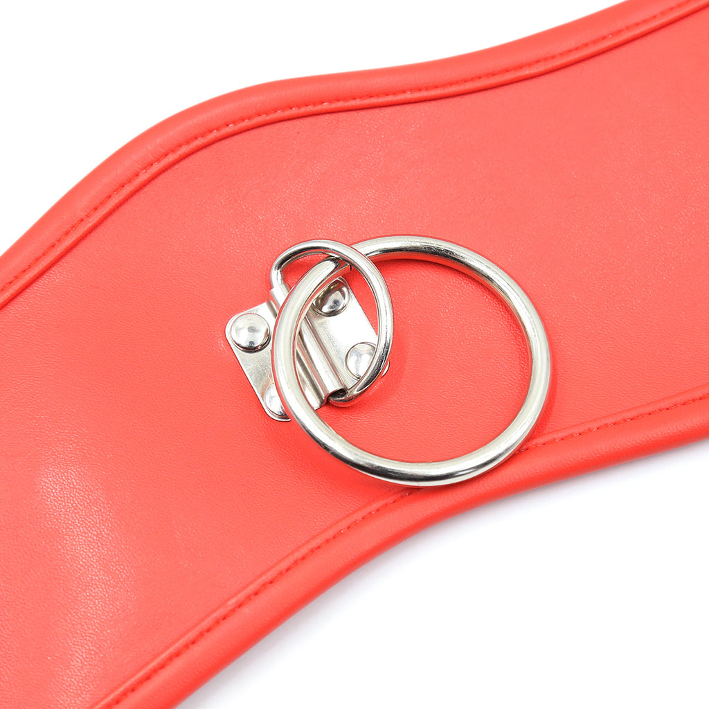 Red Black O-Ring Posture Collar with Leash BM102