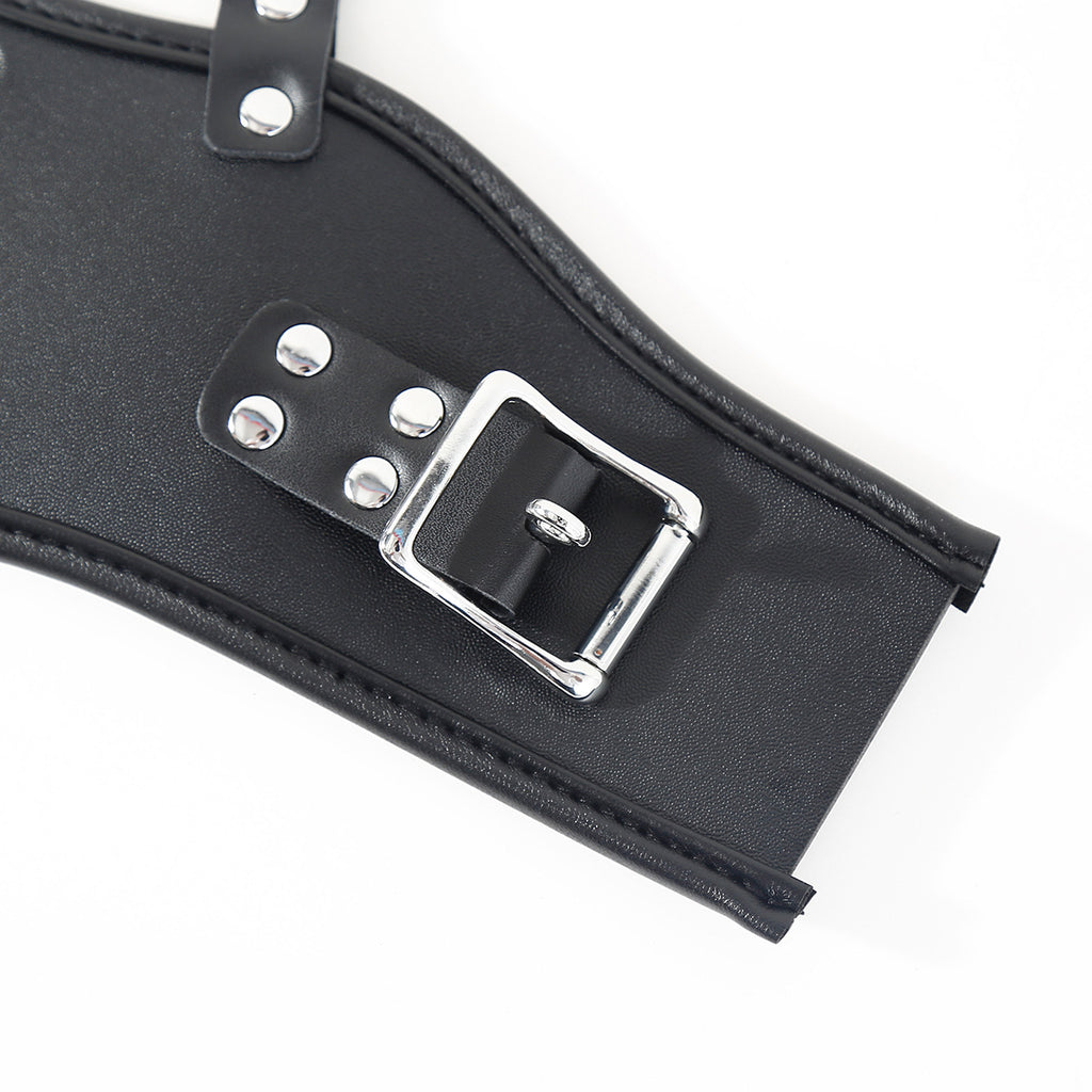 Wide O-Ring Posture Submissive Collar with Chin BM105