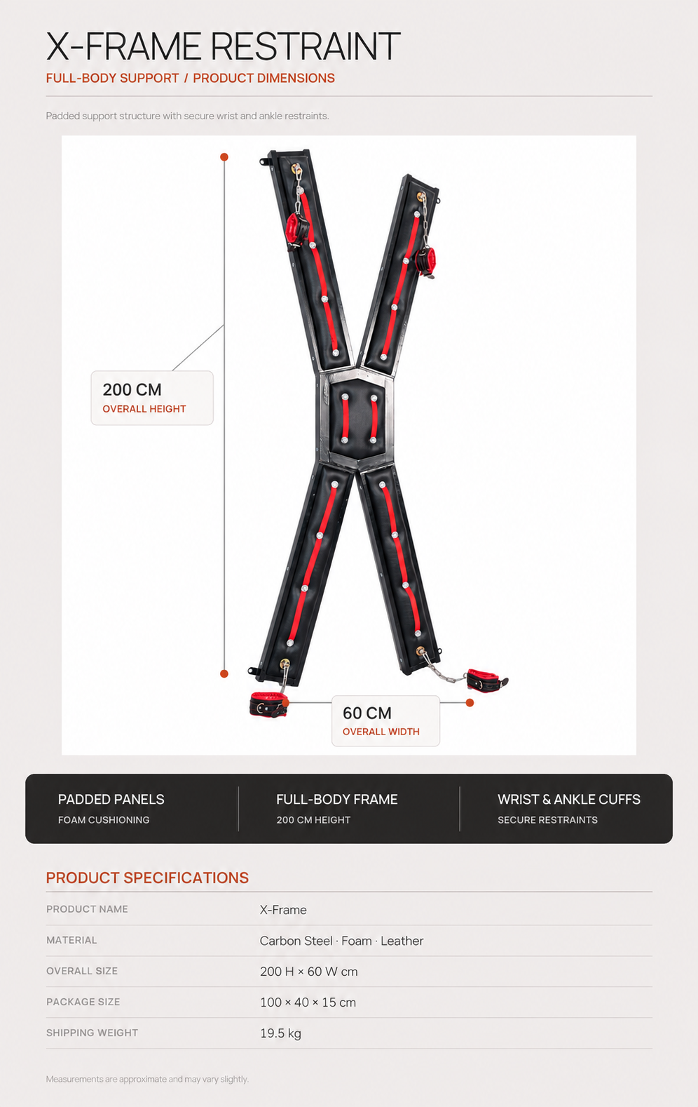 Large St. Andrew's Cross Restraint Frame BF35