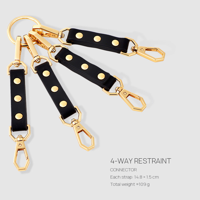 Black and Gold Multi-Configuration BDSM 5-piece Bondage Restraint Set BM130