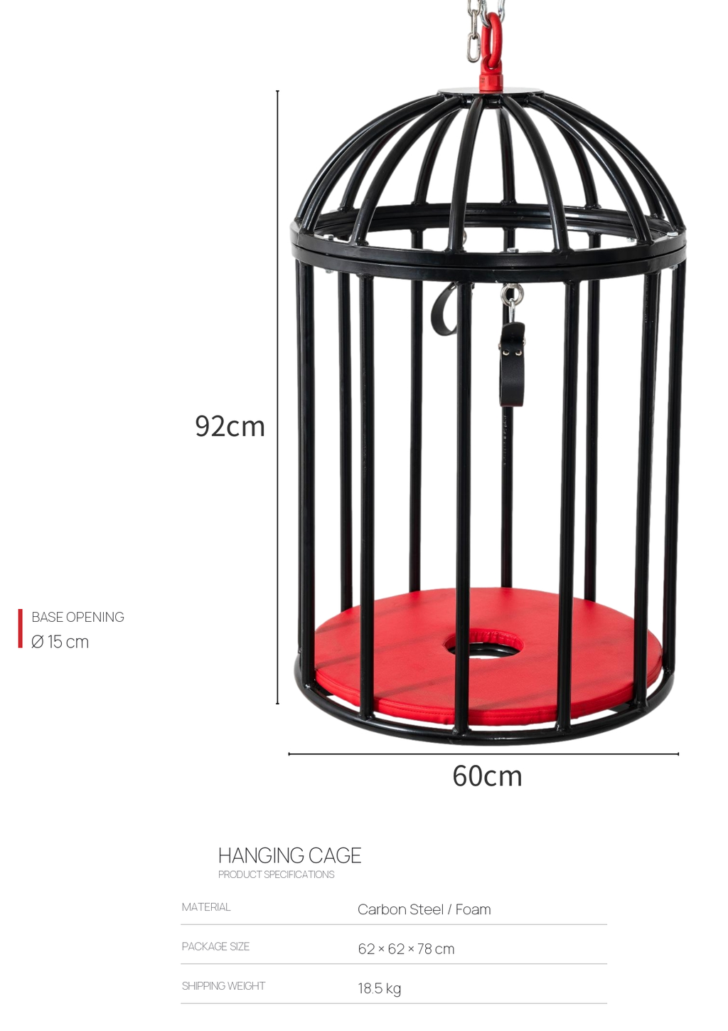BDSM Hanging Restraint Cage with Swivel Mount BF47
