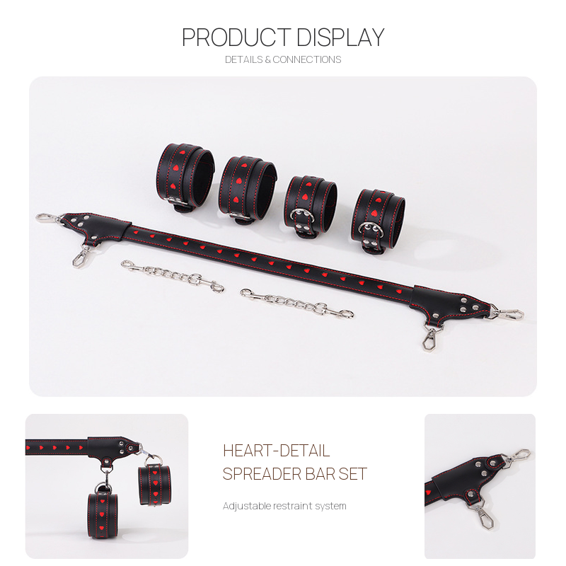 Heart-Pattern BDSM Spreader Bar Restraint Set BM131