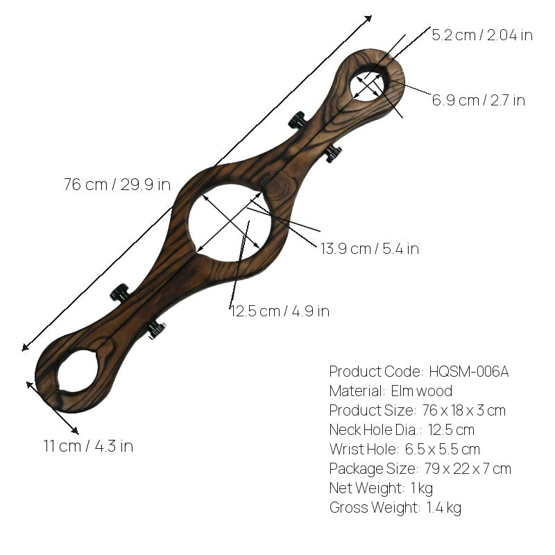 Wooden BDSM Wrist and Neck Stocks