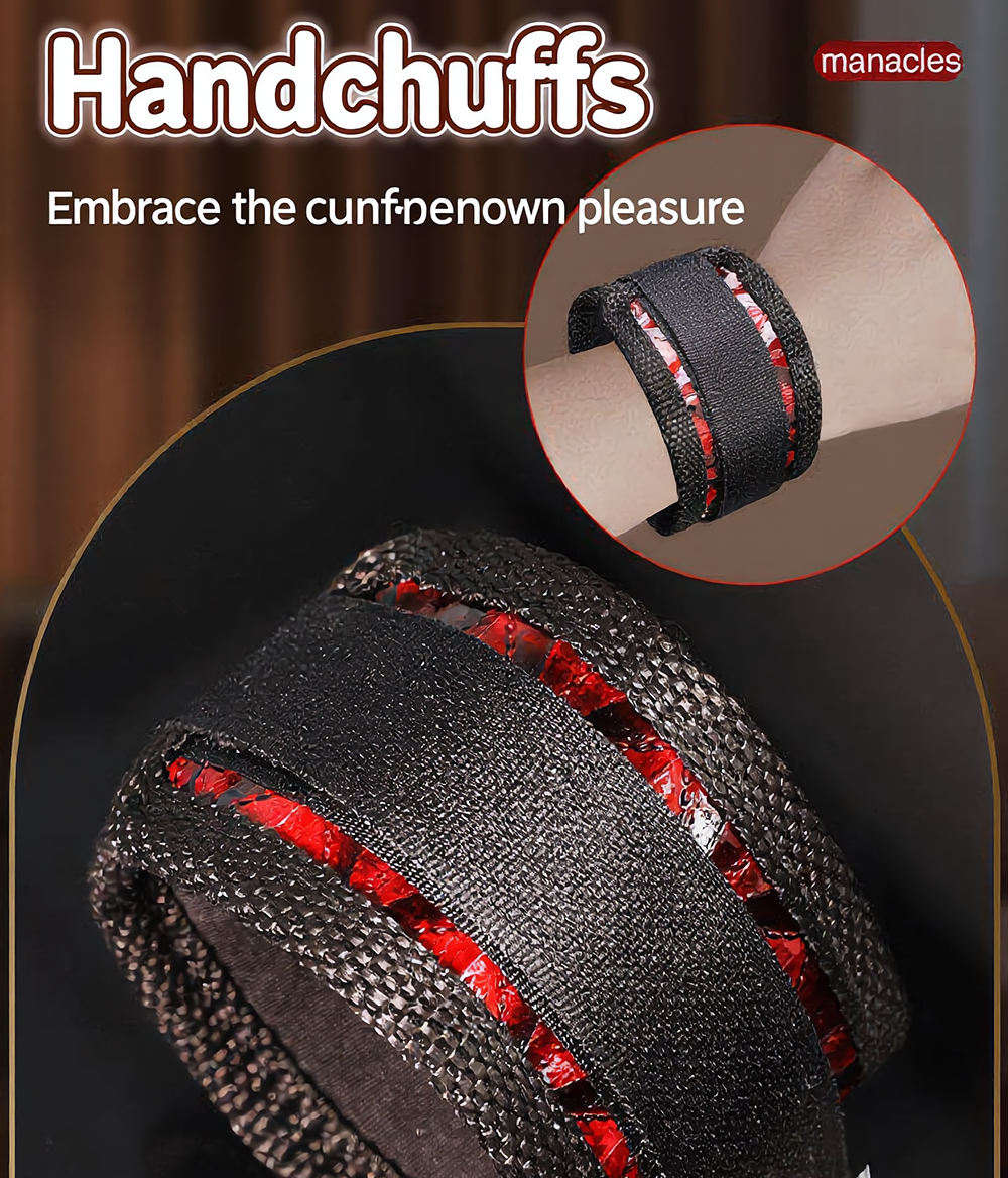 Diamond SM Red Body-Handchuffs / Thigh Restraints BF12